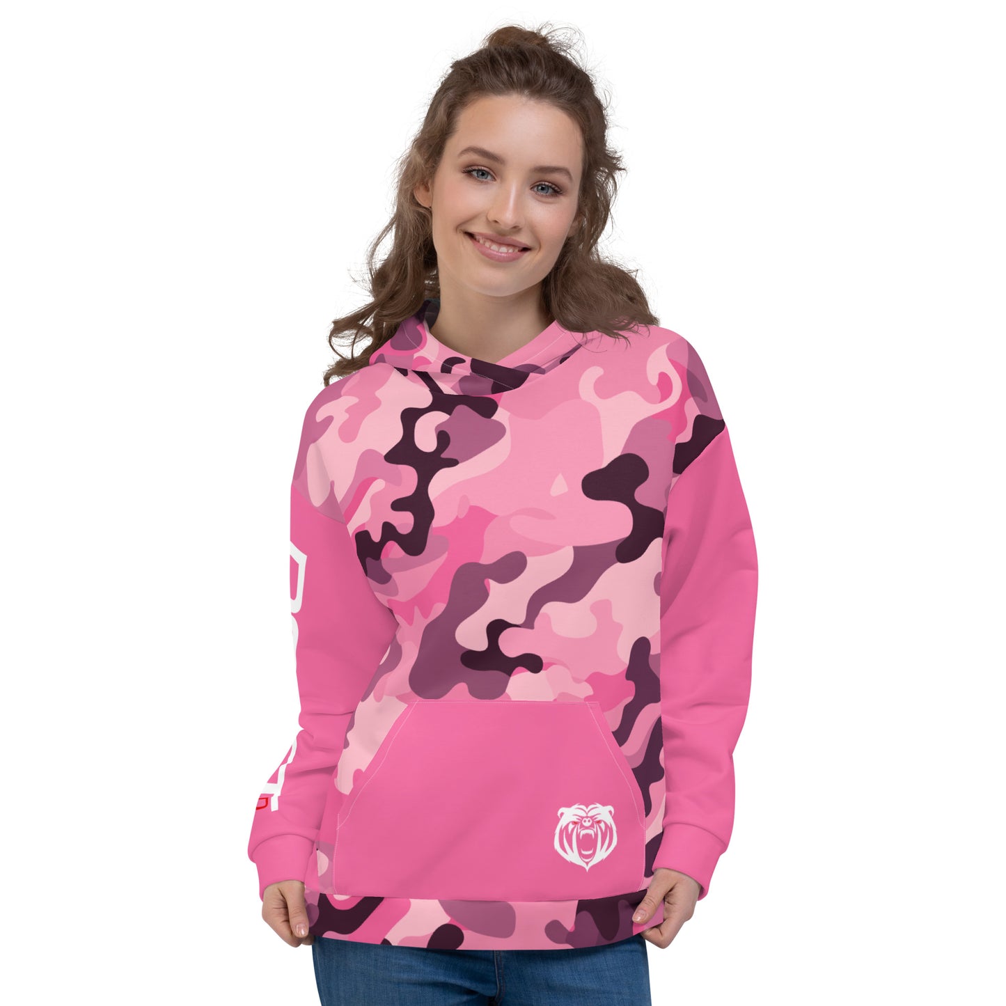 Premium Unifit Hoodie - Pink Camo Bear