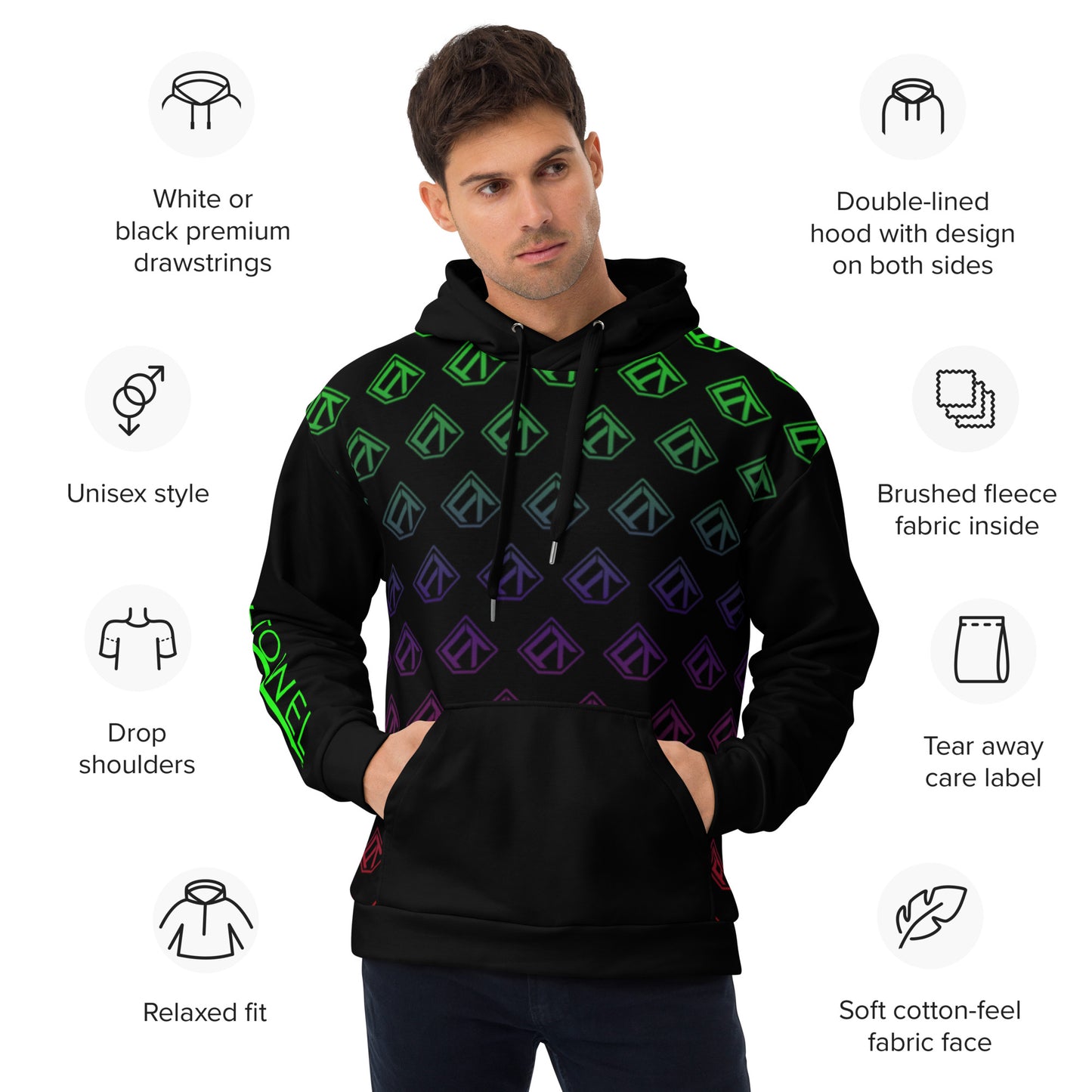 FlighTowel Premium Hoodie - Green Fade