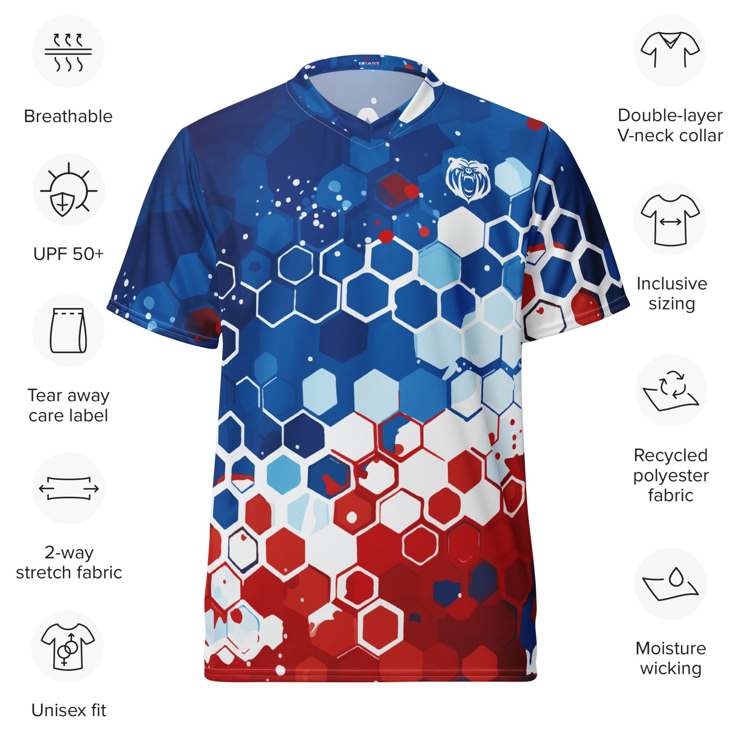 Recycled Unisex Jersey - USA Honeycomb