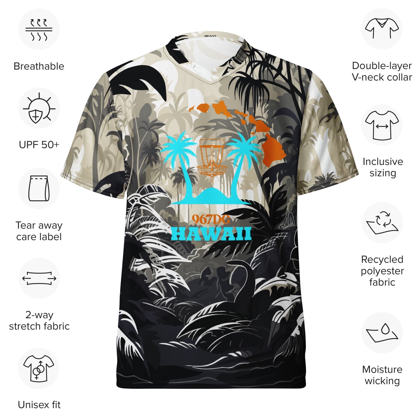 Hawaii DG Custom Jersey - B&W Rainforest