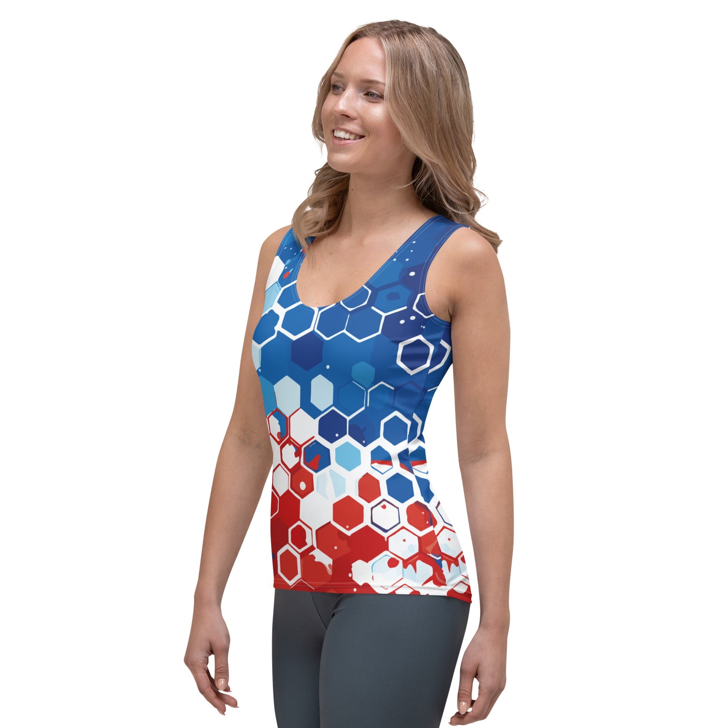 Women's Premium Tank - USA Honeycomb