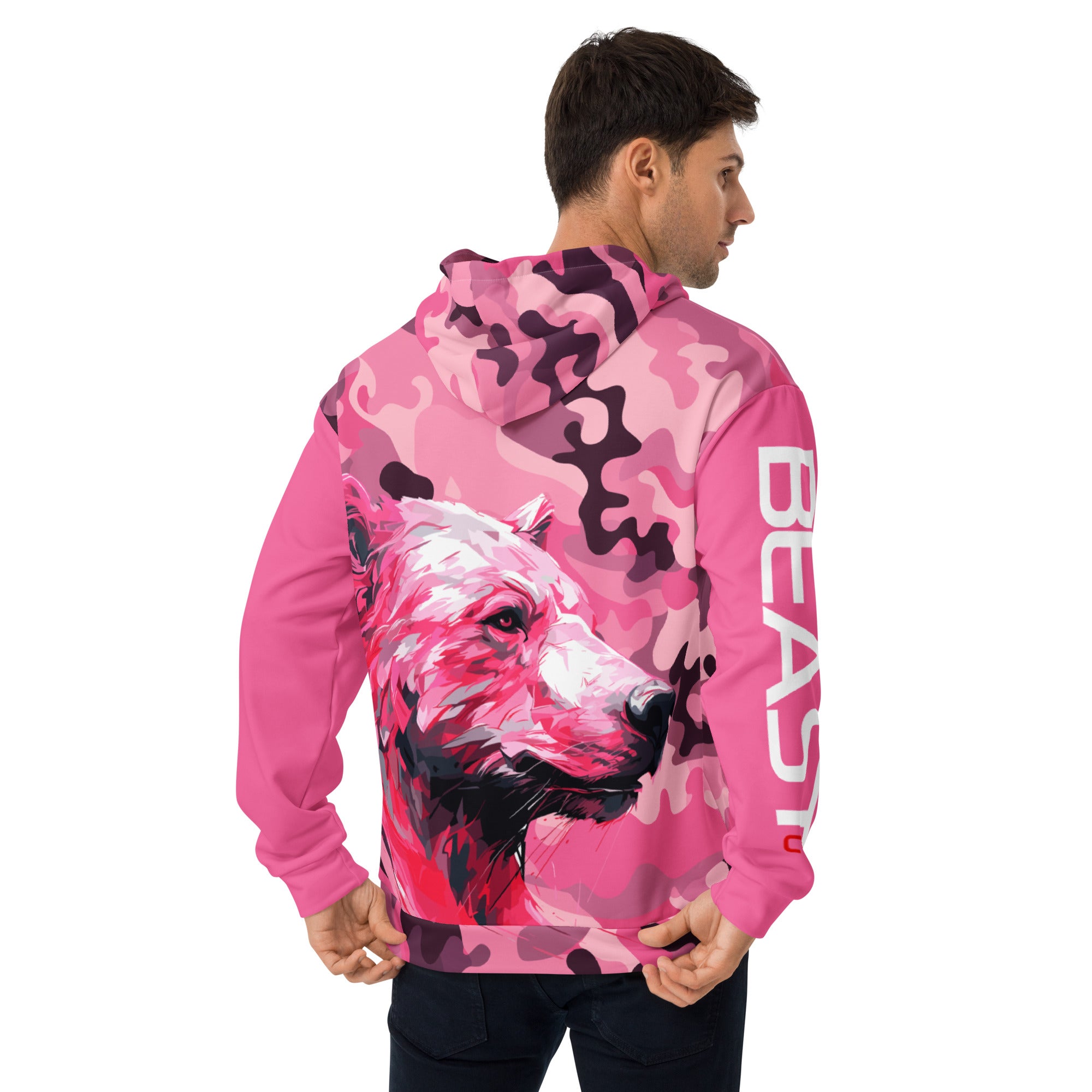 Premium Unifit Hoodie Pink Camo Bear