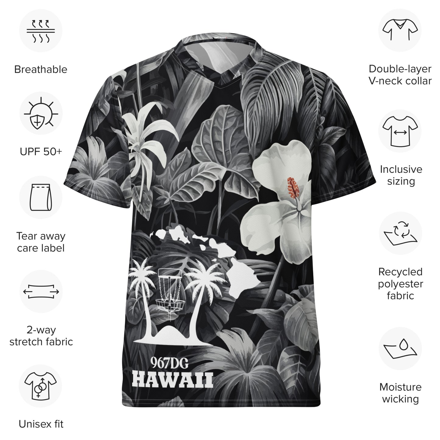 Hawaii DG Custom Jersey - B&W Floral
